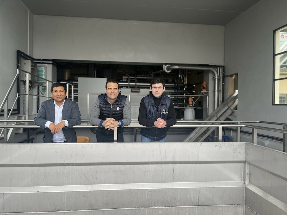 Illia Domanchuk, the technical director; Vincent Royere, the chairman; and Gilles François, the managing director at the Les Quatre Tours winery