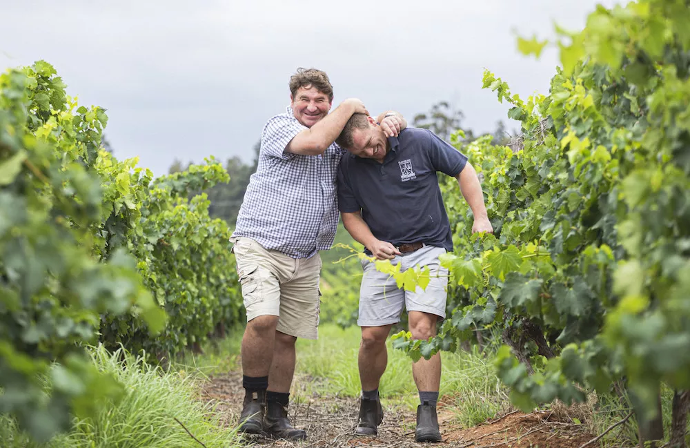 Bon Courage cellar master, Jacques Bruwer, and winemaker Philip Viljoen.