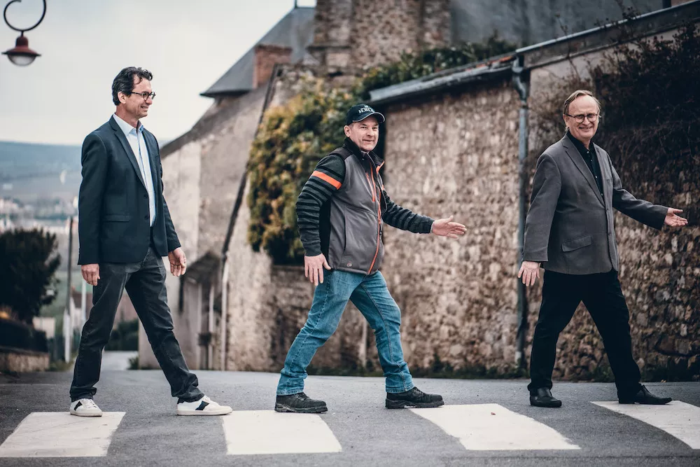 HB roas Simon Blin Chairman, S&eacute;basten Barbier head winemaker, Daniel Falala director at the Vincelles Co-operative Winery