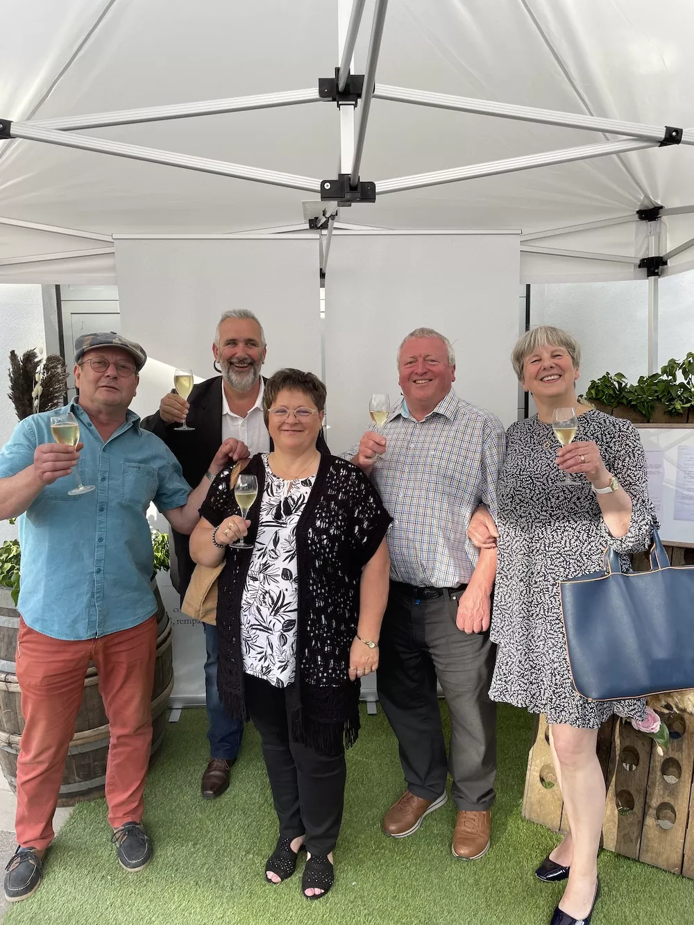Co-Operative members at champagne Sanger, The "Alumni" Club