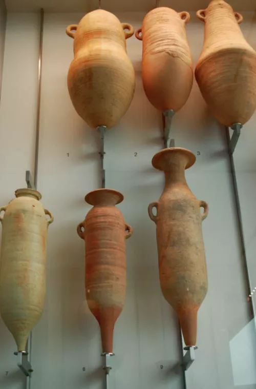 Amphoras used by the Phoenicians to transport their wines.