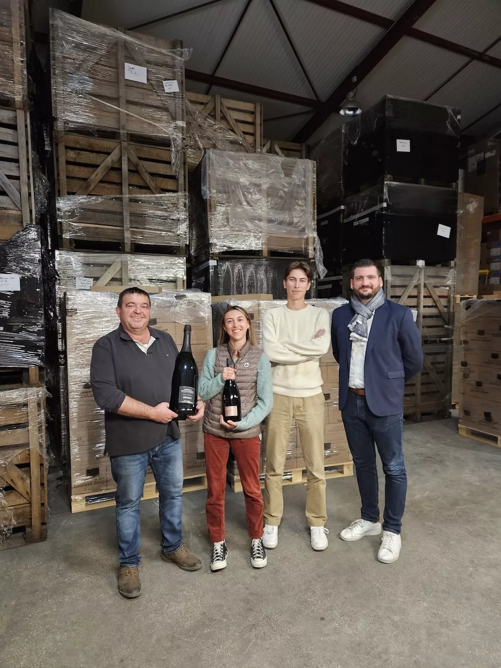 Laurent Lequart with Kévin Sibille, export and French trade manager with two studying for a wine and spirits marketing degree