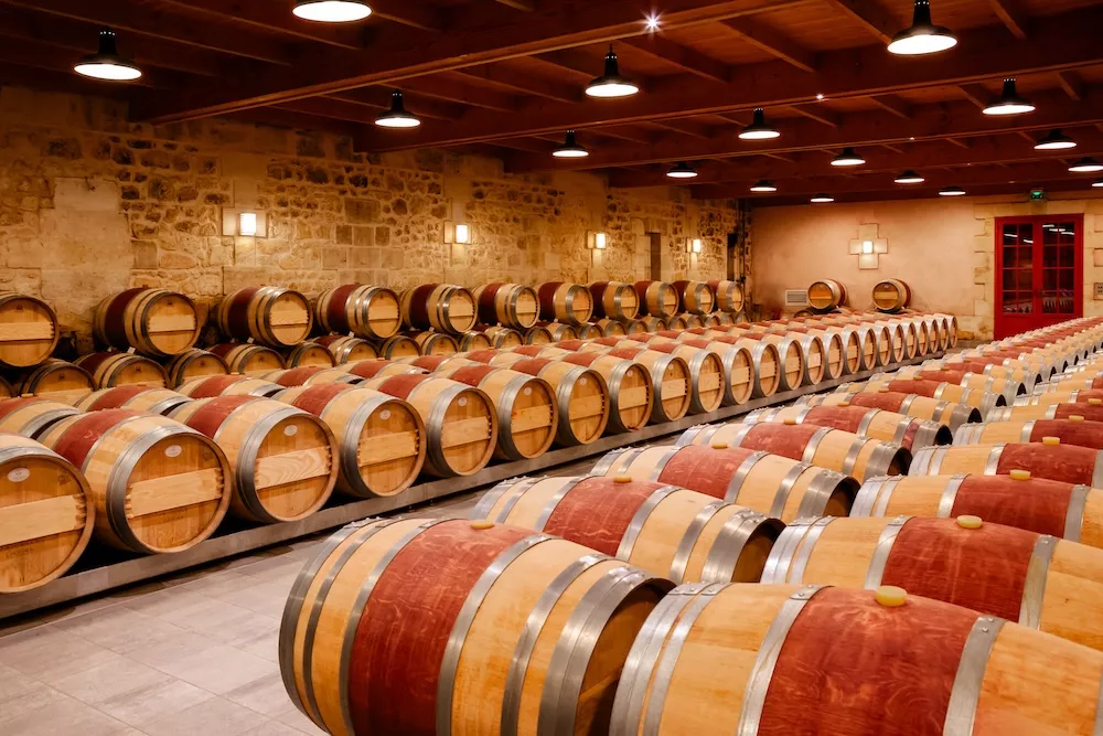 The barrel cellar at Ch&acirc;teau Desmirail