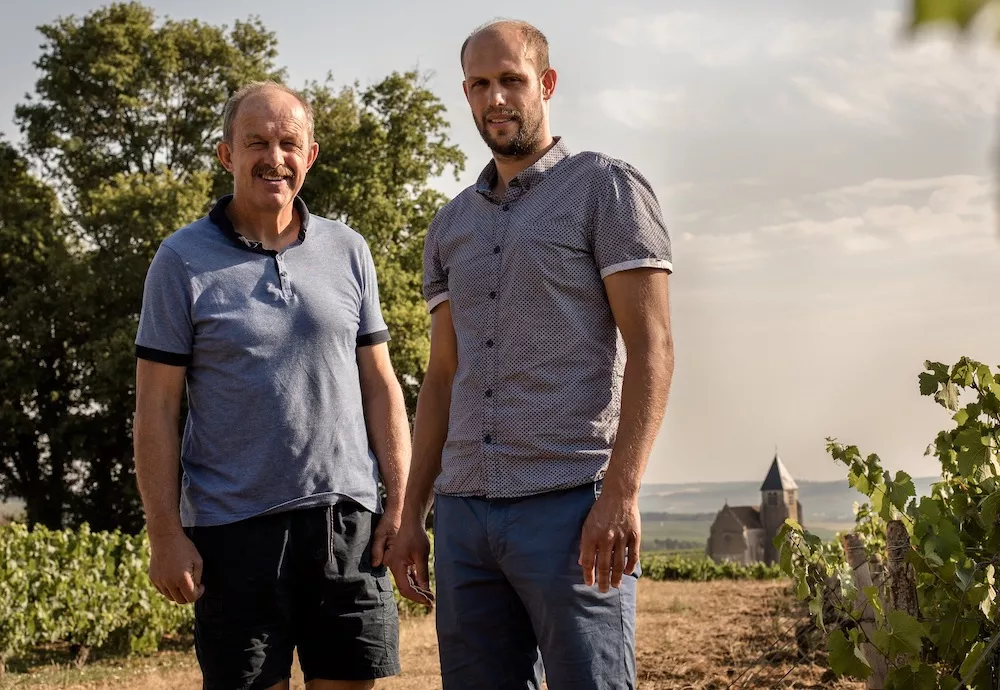 Laurent and Camille Schaller in their vineyards