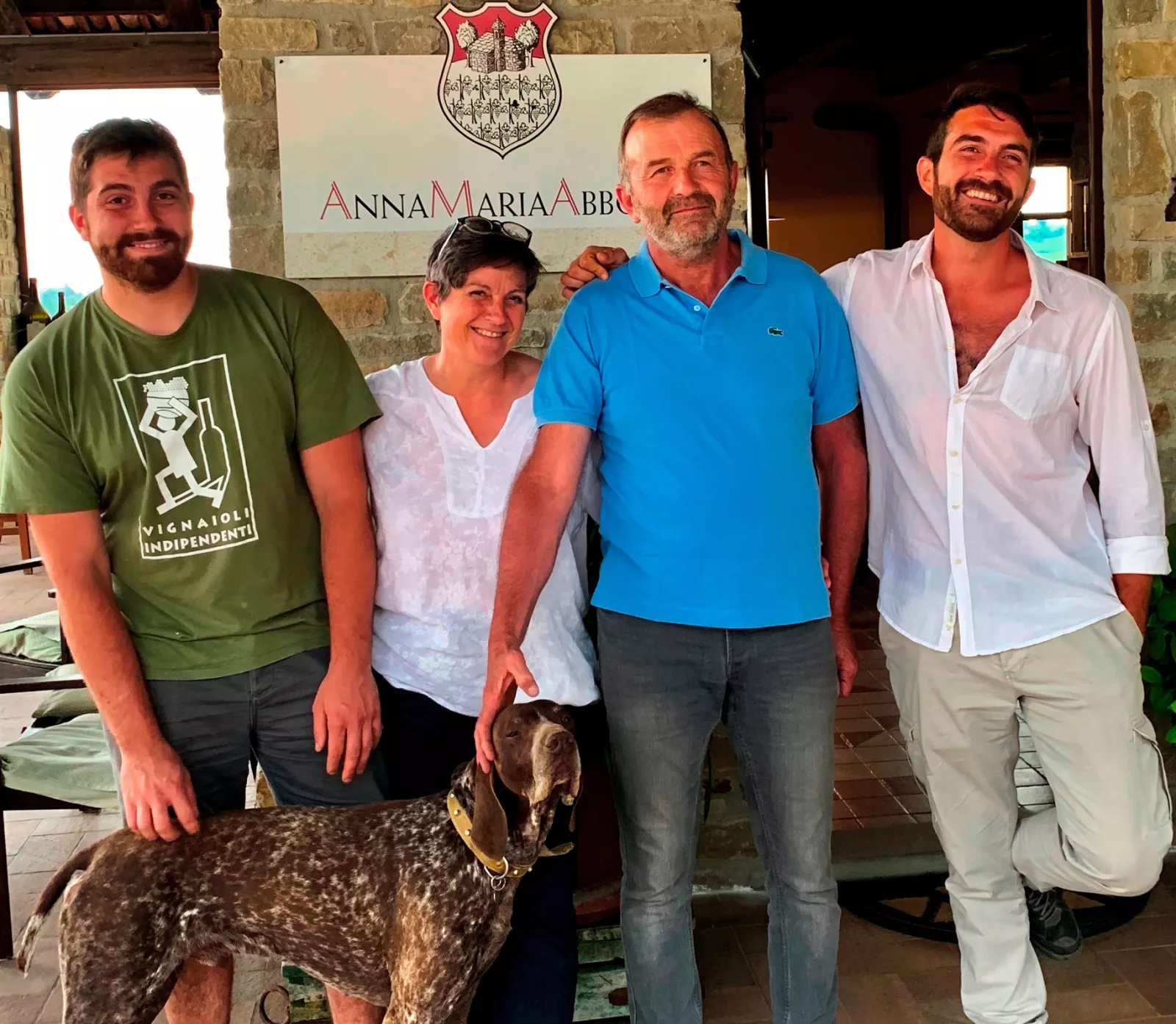 Anna Maria Abbona, her husband Franco Schellino, and their young sons Lorenzo and Federico.